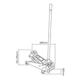 Macaco hidráulico com rodas 3,5 T JBM 50818