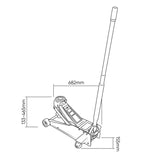 Macaco hidráulico de rodas 3T - sistema rápido JBM 53725
