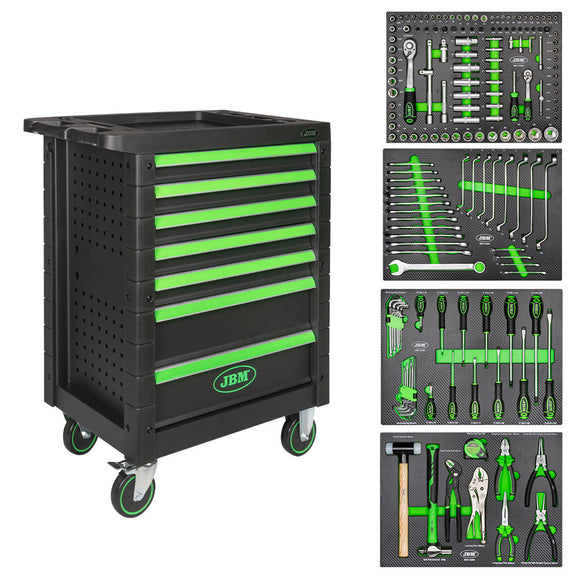 Carro de ferramentas com 7 gavetas - verde JBM 53904