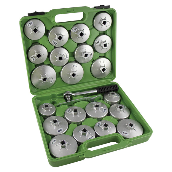 PROMO Jogo de extractores para filtros de óleo. Kit de 23 peças em alumínio JBM