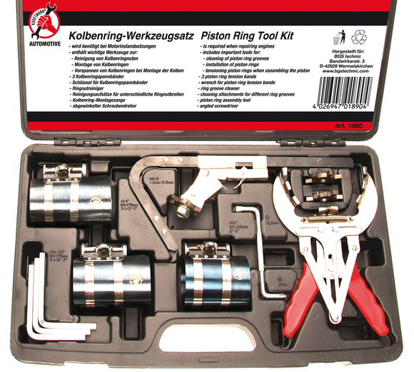 Kit para segmentos anéis pistão alicate BGS 1890